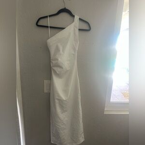 Zara White One-Shoulder Dress